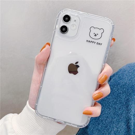【苹果全系列】可爱熊头苹果XR手机膜壳xs/max透明iPhone11女7/8plus情侣12pro防摔 商品图4