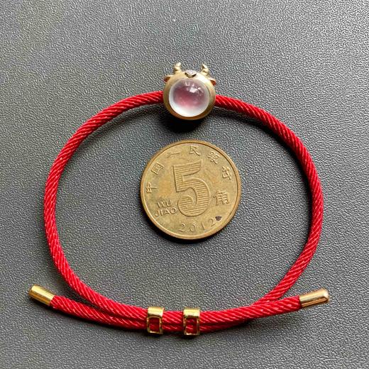 高冰到玻璃种翡翠抱抱牛手链手绳18k黄金钻石镶嵌 商品图5