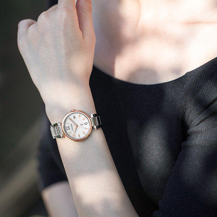 明星同款西铁城日本官方正品不锈钢间粉金色防水光动能女表EO1195-51A 商品图5