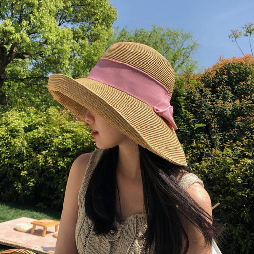 【有效对抗有害UV紫外线！】UVcut草帽女 明星同款 可折叠防晒帽子 夏天沙滩遮阳太阳帽 商品图3