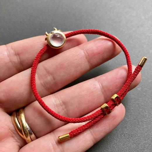 高冰到玻璃种翡翠抱抱牛手链手绳18k黄金钻石镶嵌 商品图6