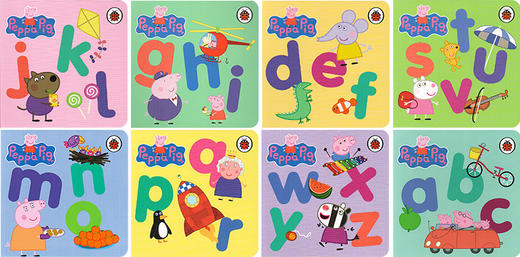 0-5岁】Peppa Alphabet Box 8册盒装 粉红猪小妹 字母学习 启蒙认知纸板书套装 商品图3