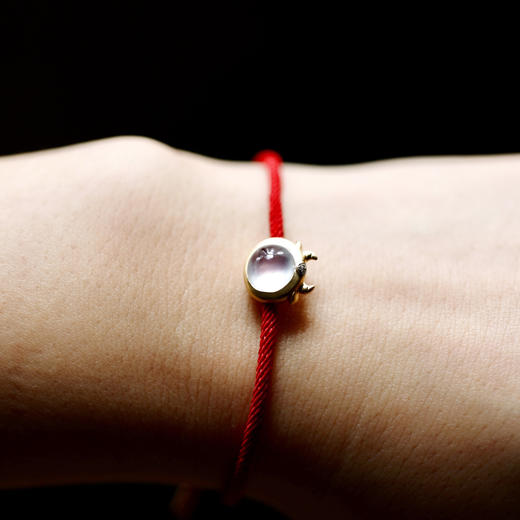 高冰到玻璃种翡翠抱抱牛手链手绳18k黄金钻石镶嵌 商品图10