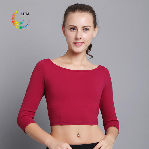 LUM8312露檬瑜伽服简约瑜珈长袖锦纶瑜伽服（含胸垫） 商品图0