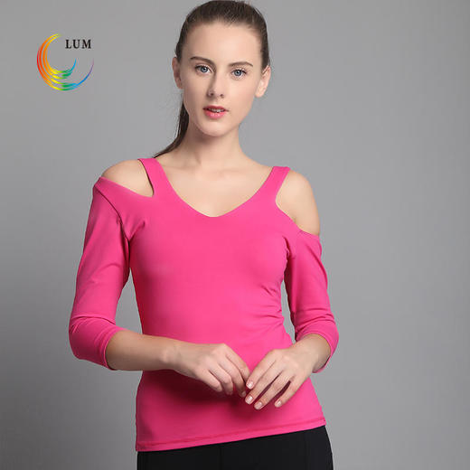 LUM8376露檬瑜伽服简约瑜珈长袖锦纶瑜伽服（含胸垫） 商品图1