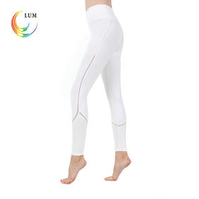 LUM8953露檬拼网中高腰瑜伽长裤锦纶速干瑜伽健身长裤
