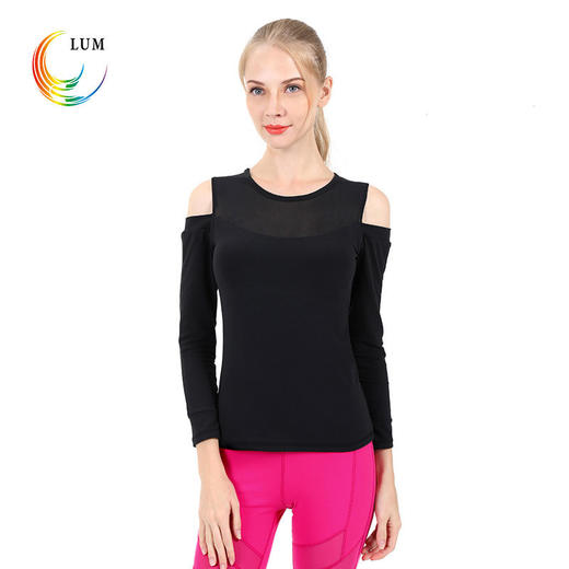 LUM9356露檬瑜伽服拼网长袖 商品图0