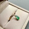高冰种飘阳绿翡翠葫芦戒指18k黄金钻石镶嵌 商品缩略图1