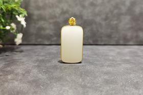 【御珠宫坊】金镶羊脂白玉无事牌