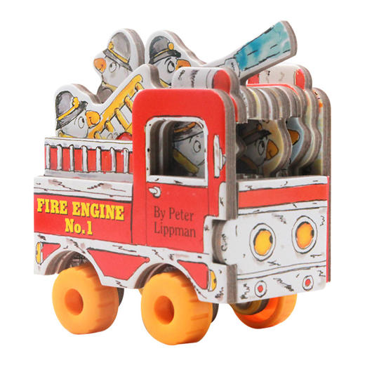 迷你车系列 消防车 英文原版 Mini Wheels Mini Fire Engine 儿童玩具书 纸板书 配4个可滚动的轮子 英文版进口原版英语书籍 商品图0