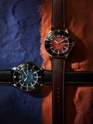 西铁城日本官方正品皮带不锈钢间BIP光动能蓝盘男表AW0077-19LB 商品图2