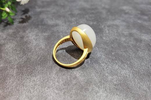 【御珠宫坊】金镶羊脂白玉戒指 商品图3