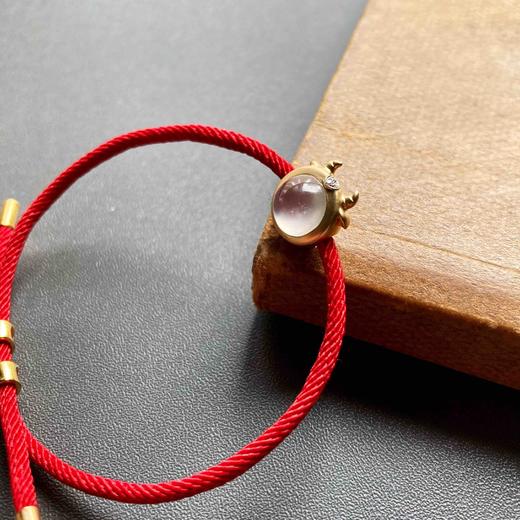 高冰到玻璃种翡翠抱抱牛手链手绳18k黄金钻石镶嵌 商品图1