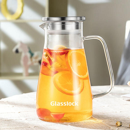 【清仓特惠6折，仅2套，无货退款】韩国Glasslock耐高温玻璃冷水壶家用冰箱大容量凉水杯凉开水壶 水具组（一壶四杯） 商品图1