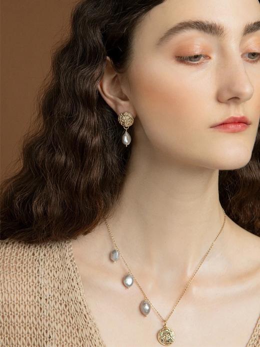 北京仓｜Vintouch-狮子像古董硬币 珍珠 耳环［意大利设计师] 商品图0