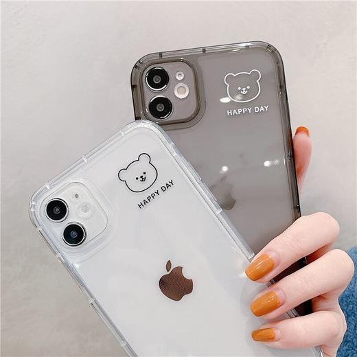 【苹果全系列】可爱熊头苹果XR手机膜壳xs/max透明iPhone11女7/8plus情侣12pro防摔 商品图5