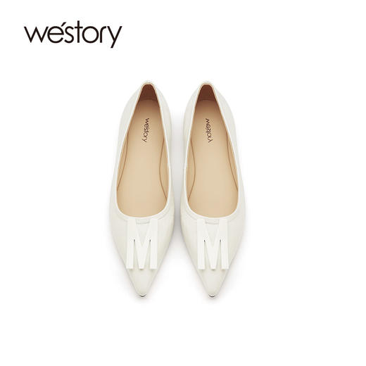 westory女鞋2021春季新款牛皮一脚蹬豆豆鞋平底奶奶鞋W21AE53071 商品图1
