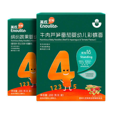 英氏*彩蝶面牛肉芦笋番茄 4段200克（8袋） 商品图0