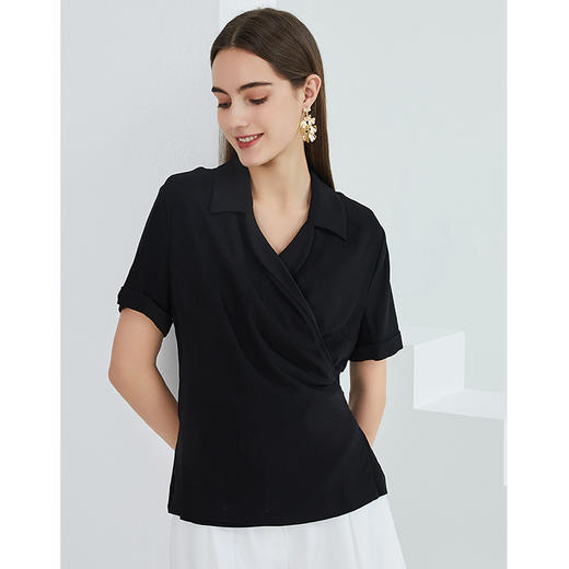 EITIE爱特爱女装夏季新款百搭修身显瘦T恤小上衣夏5913619小上衣 商品图3