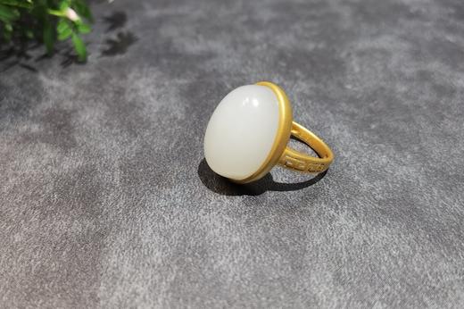 【御珠宫坊】金镶羊脂白玉戒指 商品图1