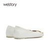 westory女鞋2021春季新款牛皮低跟乐福鞋一脚蹬豆豆鞋S21AE53411 商品缩略图2