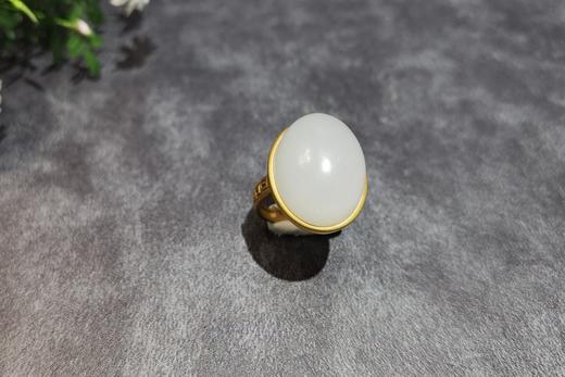 【御珠宫坊】金镶羊脂白玉戒指 商品图2