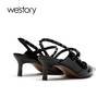 westory尖头细跟高跟鞋女2021春季新款链条一脚蹬凉鞋W21AH52151 商品缩略图2