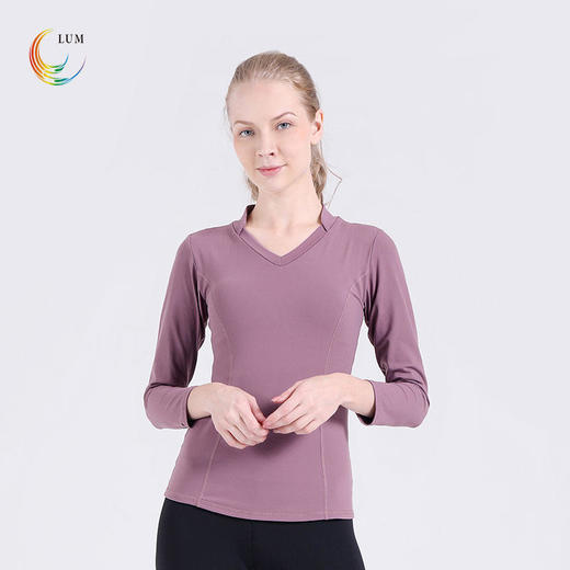 LUM39053露檬瑜伽长袖锦纶面料（含胸垫） 商品图1