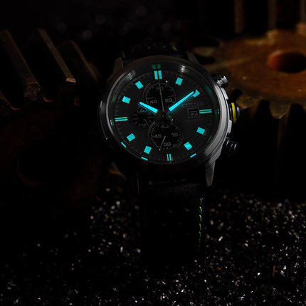 西铁城官方日本正品时尚休闲光动能夜光防水皮带男表CA0739-13H 商品图3