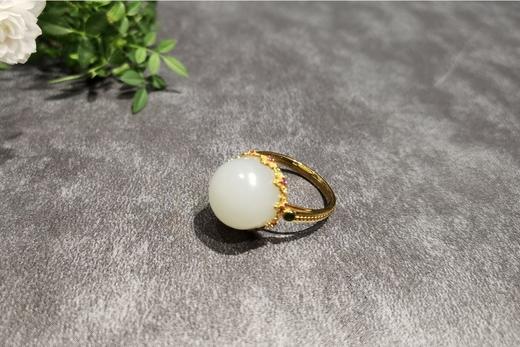 【御珠宫坊】金镶羊脂白玉戒指 商品图2