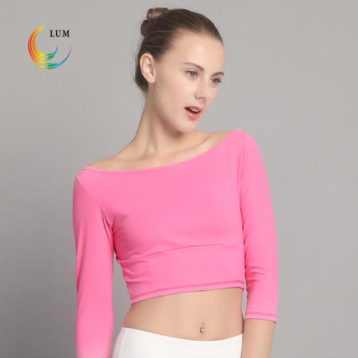 LUM8312露檬瑜伽服简约瑜珈长袖锦纶瑜伽服（含胸垫） 商品图1