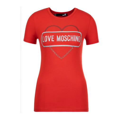 LOVE MOSCHINO 莫斯奇诺 女士短袖T恤 字母爱心图案 红色 W4F7 348E 2011 O91 商品图0