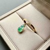 高冰种飘阳绿翡翠葫芦戒指18k黄金钻石镶嵌 商品缩略图4