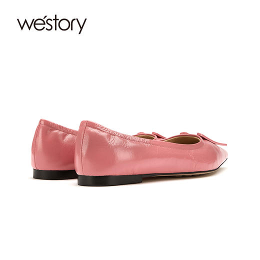 westory女鞋2021春季新款牛皮一脚蹬豆豆鞋平底奶奶鞋W21AE53071 商品图3