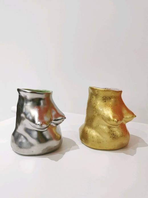 Yezi/人体手工陶瓷杯 银色 商品图1