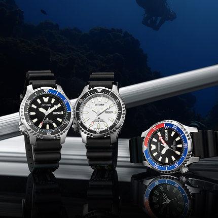 西铁城官方正品不锈钢表壳 PU橡胶表带蓝宝石玻璃表镜200米防水机械男表NY0111-11E 商品图4