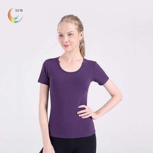 LUM39052露檬瑜伽短袖锦纶面料（含胸垫） 商品图1