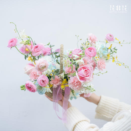 《小时光》-母亲节自然风花篮 商品图0