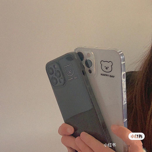 【苹果全系列】可爱熊头苹果XR手机膜壳xs/max透明iPhone11女7/8plus情侣12pro防摔 商品图2