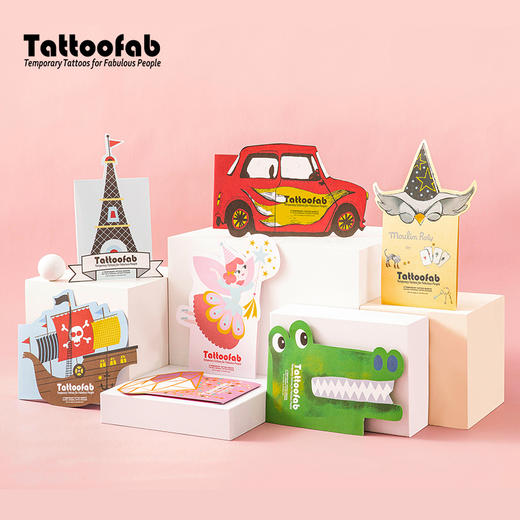 法国Tattoofab儿童纹身贴纸男女孩卡通画防水持久 商品图1