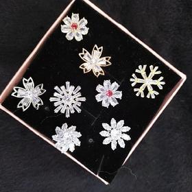 2F紫兰合成水晶胸针