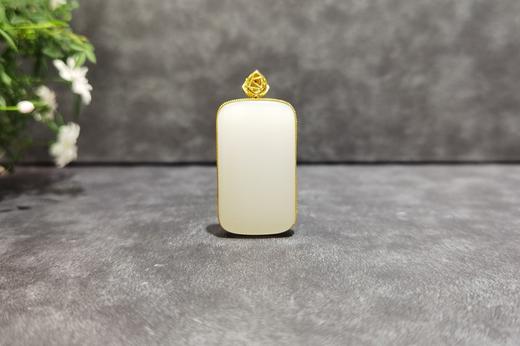 【御珠宫坊】金镶羊脂白玉无事牌 商品图1