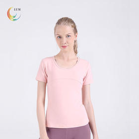 LUM39052露檬瑜伽短袖锦纶面料（含胸垫）