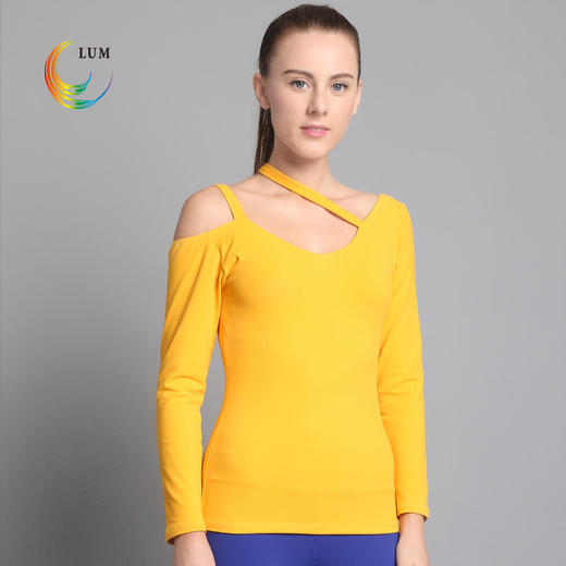 LUM8372露檬瑜伽服简约瑜珈长袖锦纶瑜伽服（含胸垫） 商品图1