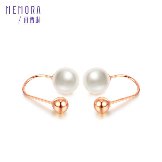 【热销爆款】玫瑰色18K金淡水珍珠耳饰一款多戴耳环ZE204201 商品图2