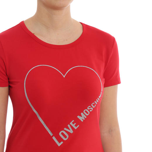 LOVE MOSCHINO 莫斯奇诺 女士短袖T恤 字母爱心 红色 W4F7 339E 2011 P05 商品图3