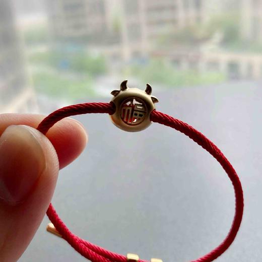 高冰到玻璃种翡翠抱抱牛手链手绳18k黄金钻石镶嵌 商品图8