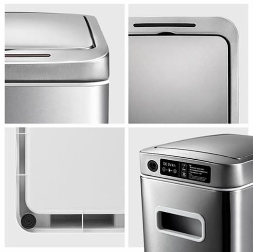 优百纳智享系列欧式创意智能自动感应垃圾桶家用电动不锈钢带盖客厅卫生间 商品图4