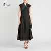 TANGY/天意精品夏季新款新中式真丝桑蚕丝拼接莨绸香云纱中长款连衣裙 商品缩略图0