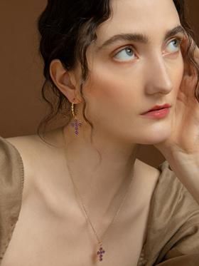 订购6周到｜Vintouch-Hope-十字 红榴石 项链［意大利设计师]